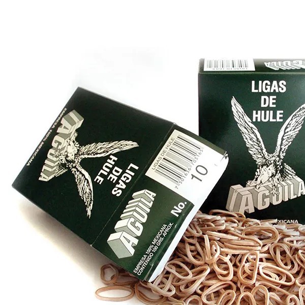 LIGAS DE HULE 10 AGUILA CAJA 100 GRS. C.150